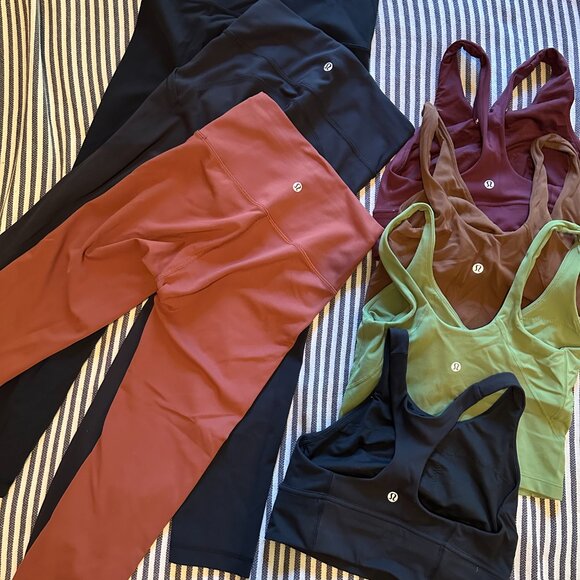 Lululemon Athletica Bundle 3 Leggings and 4 Bras - Picture 1 of 7